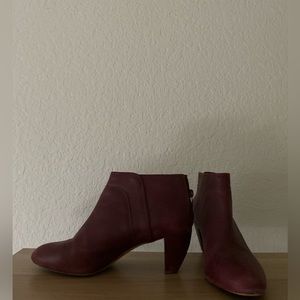 Wine colored Loeffler Randall ankle boots